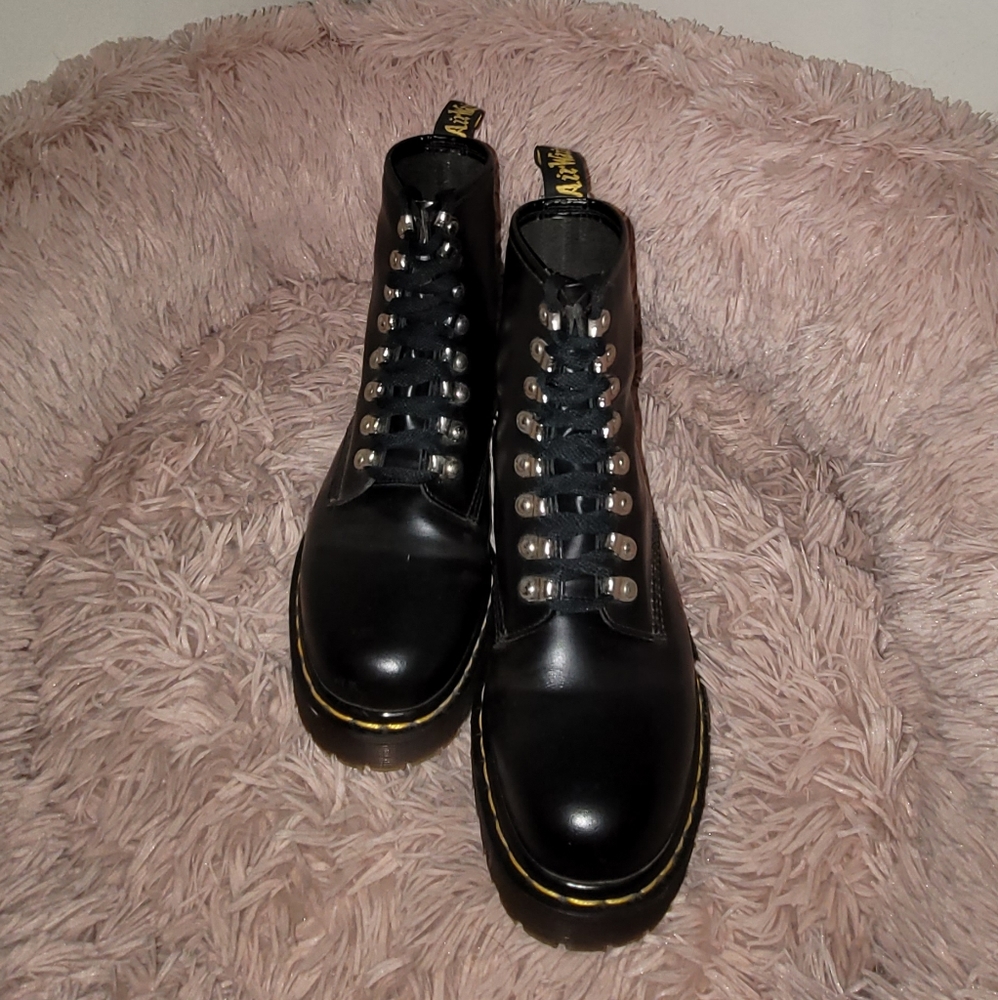 Vintage RARE Dr Martens 8217 Leather Combat Boots Black, 8eyelet,